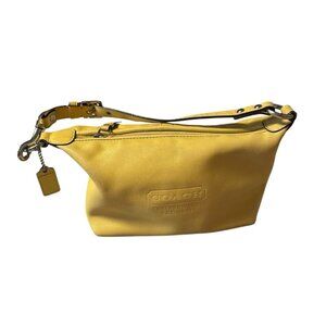 Vtg Coach Leatherware Mini Bag Mute Yellow Leather Baguette‎ Y2K